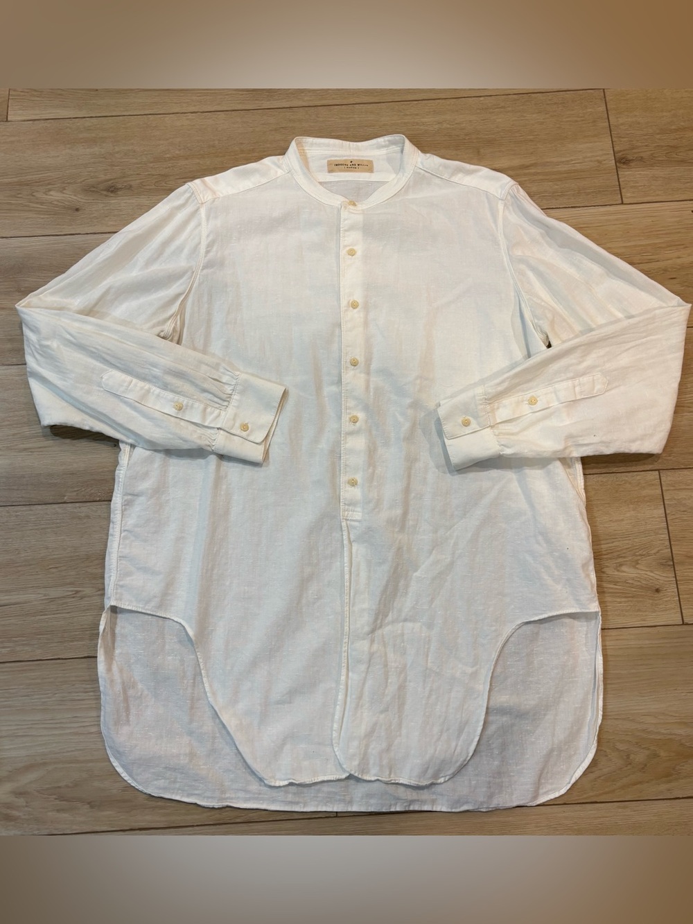 Imogene & Willie Shirt Mens M White Inez Cotton Long Sleeve Tunic Western
